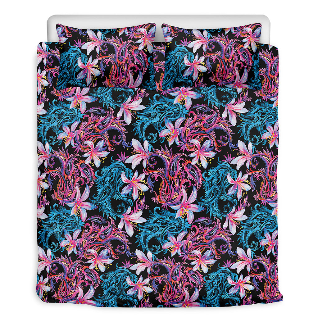 Paisley And Floral Pattern Print Duvet Cover Bedding Set