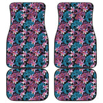 Paisley And Floral Pattern Print Front and Back Car Floor Mats