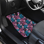 Paisley And Floral Pattern Print Front and Back Car Floor Mats