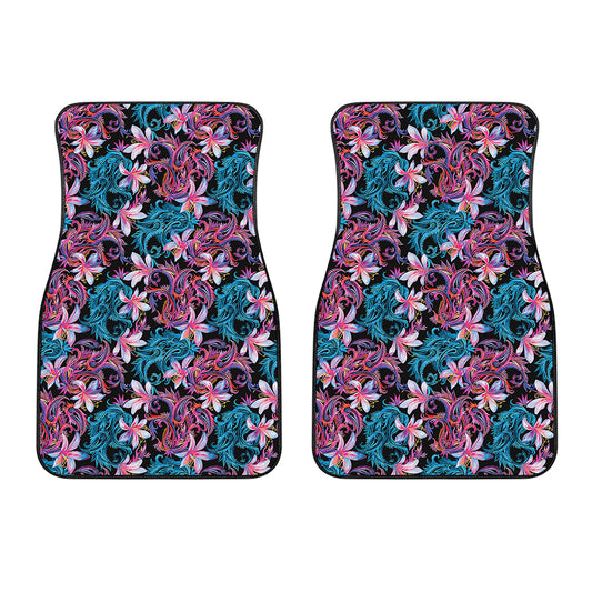 Paisley And Floral Pattern Print Front Car Floor Mats