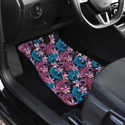 Paisley And Floral Pattern Print Front Car Floor Mats