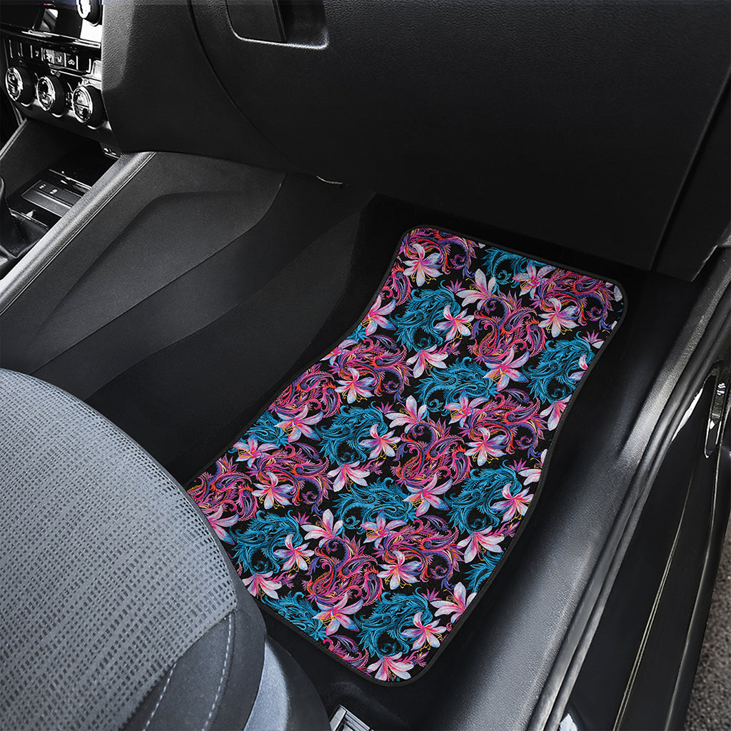 Paisley And Floral Pattern Print Front Car Floor Mats
