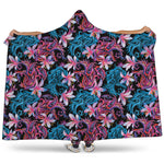Paisley And Floral Pattern Print Hooded Blanket