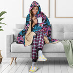 Paisley And Floral Pattern Print Hooded Blanket