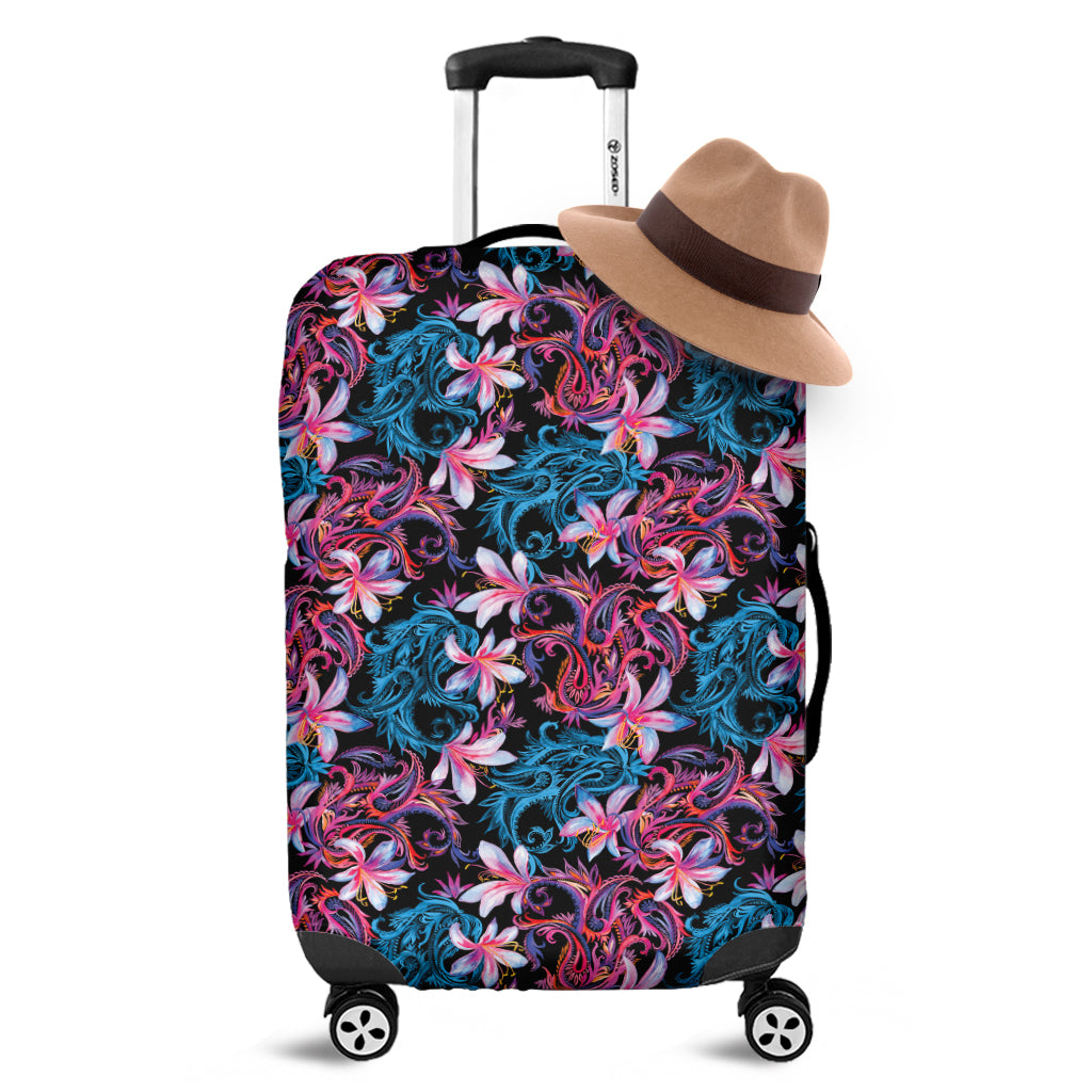 Paisley And Floral Pattern Print Luggage Cover