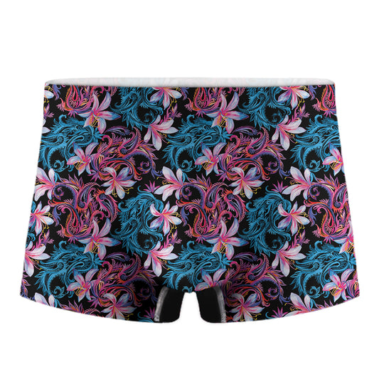 Paisley And Floral Pattern Print Men's Boxer Briefs