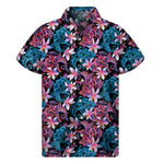 Paisley And Floral Pattern Print Men's Short Sleeve Shirt
