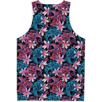 Paisley And Floral Pattern Print Men's Tank Top
