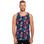 Paisley And Floral Pattern Print Men's Tank Top