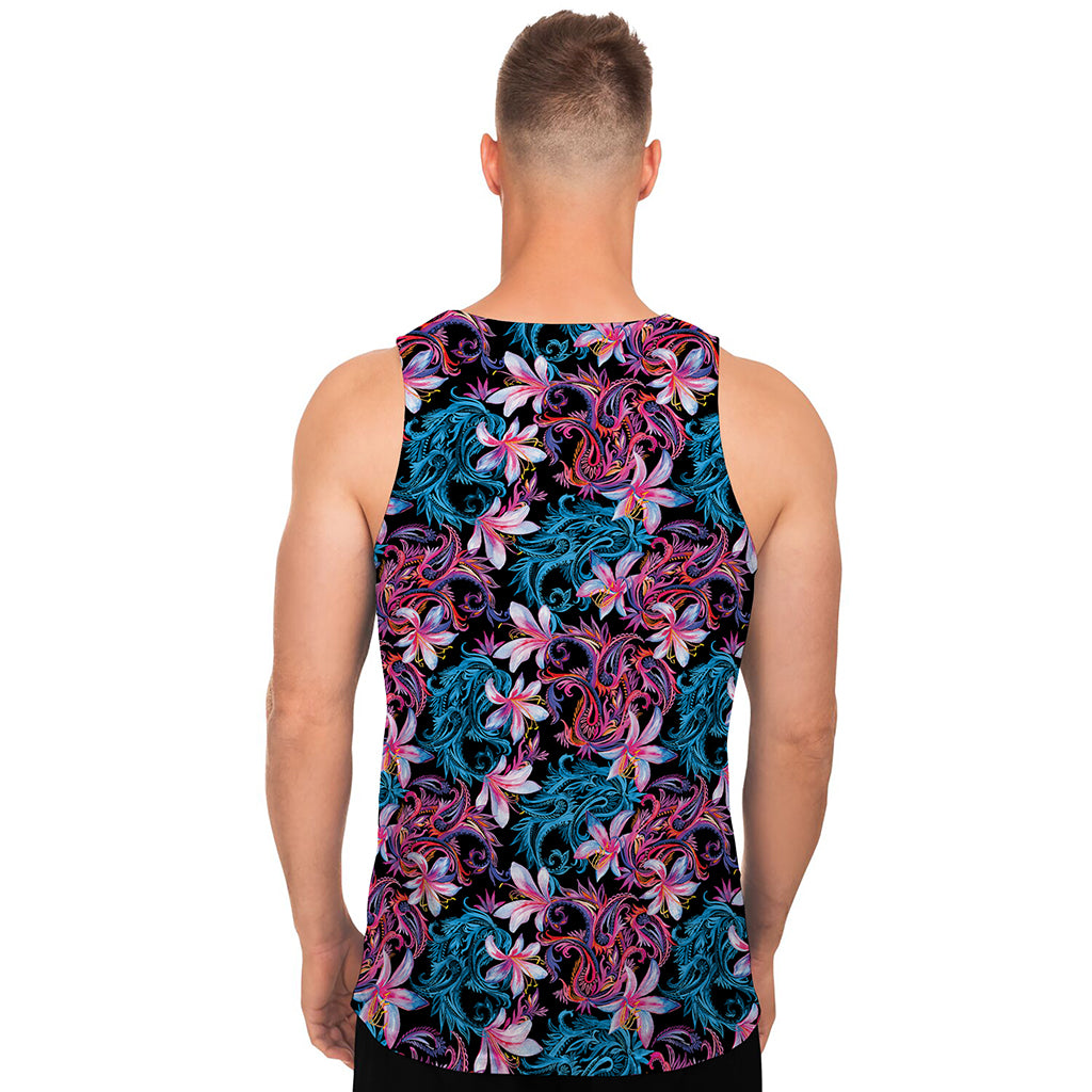 Paisley And Floral Pattern Print Men's Tank Top