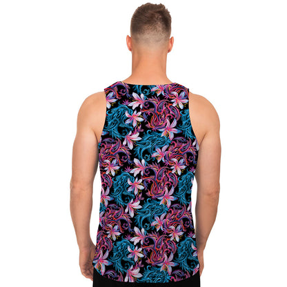 Paisley And Floral Pattern Print Men's Tank Top