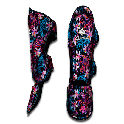 Paisley And Floral Pattern Print Muay Thai Shin Guard