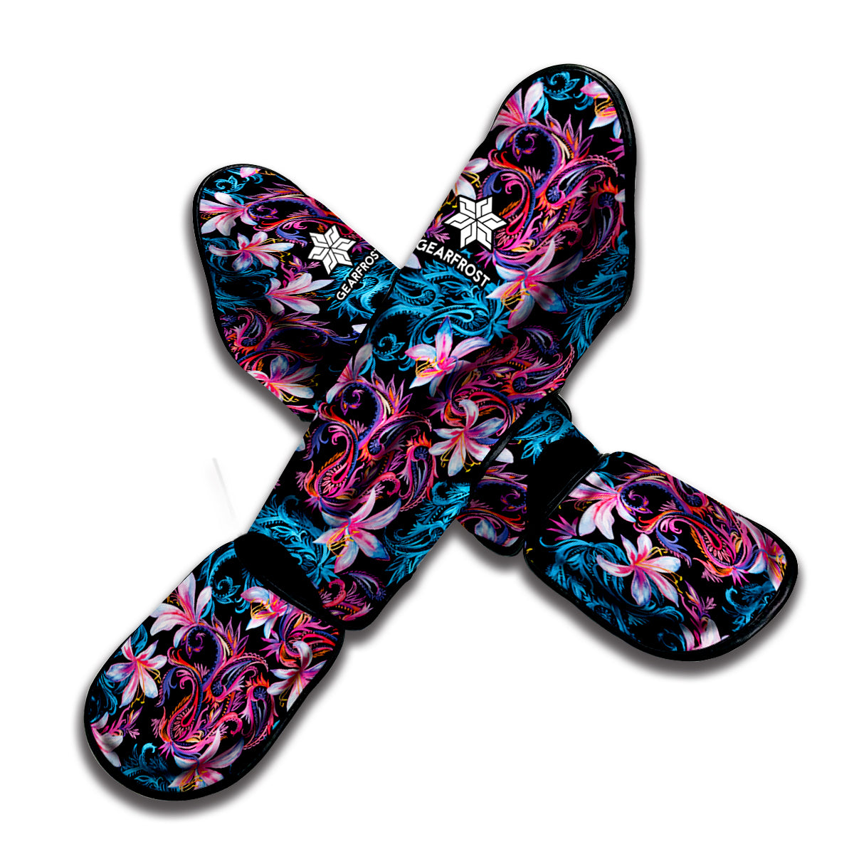 Paisley And Floral Pattern Print Muay Thai Shin Guard