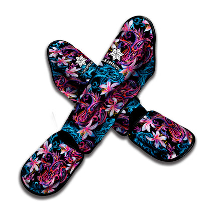 Paisley And Floral Pattern Print Muay Thai Shin Guard