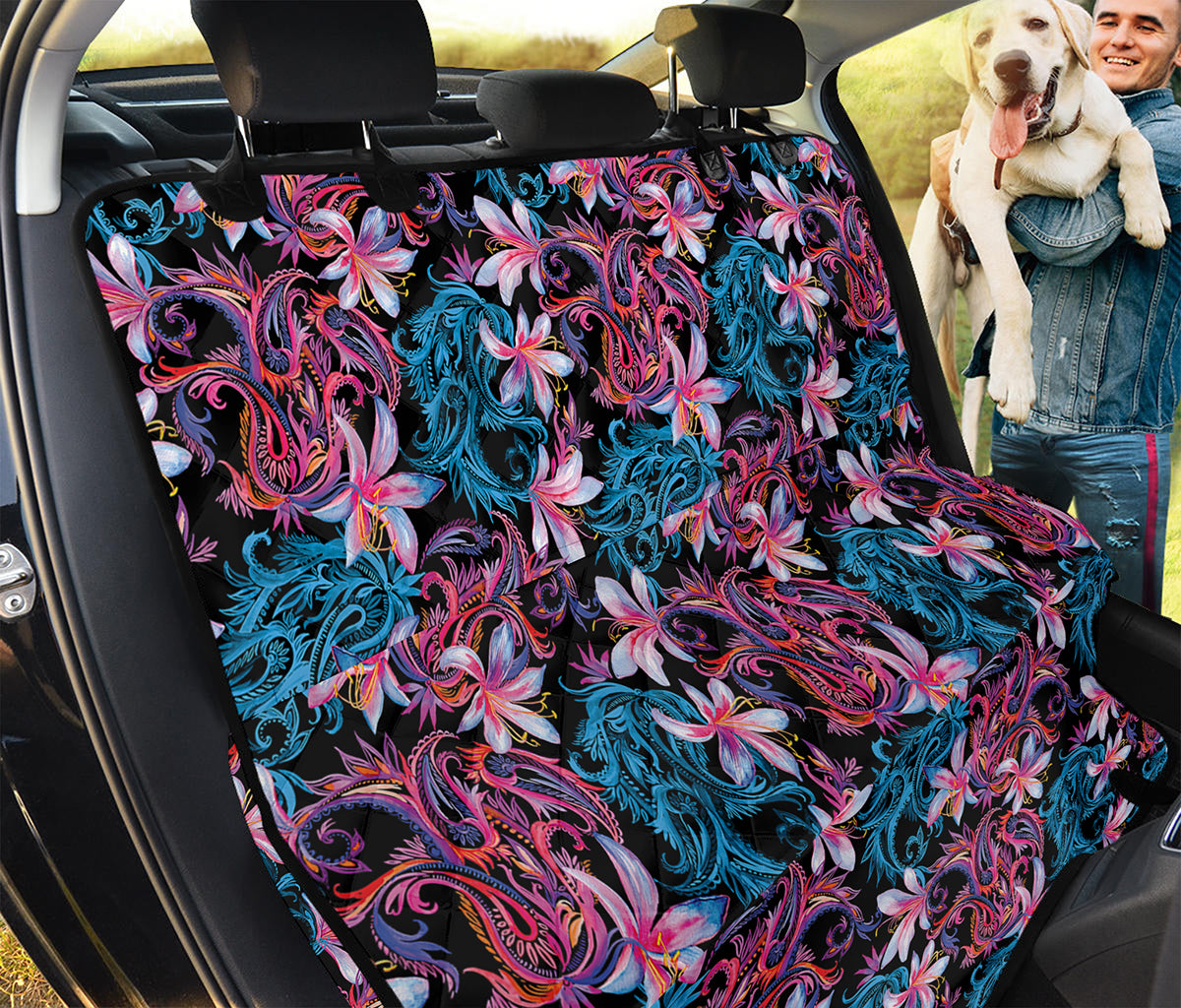 Paisley And Floral Pattern Print Pet Car Back Seat Cover