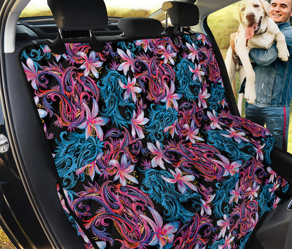 Paisley And Floral Pattern Print Pet Car Back Seat Cover