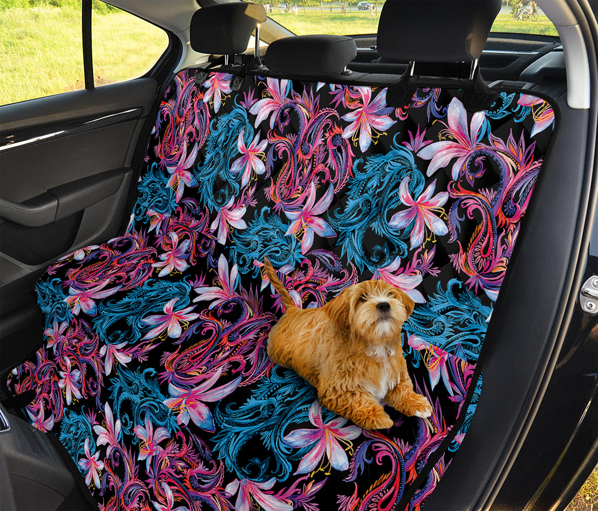 Paisley And Floral Pattern Print Pet Car Back Seat Cover