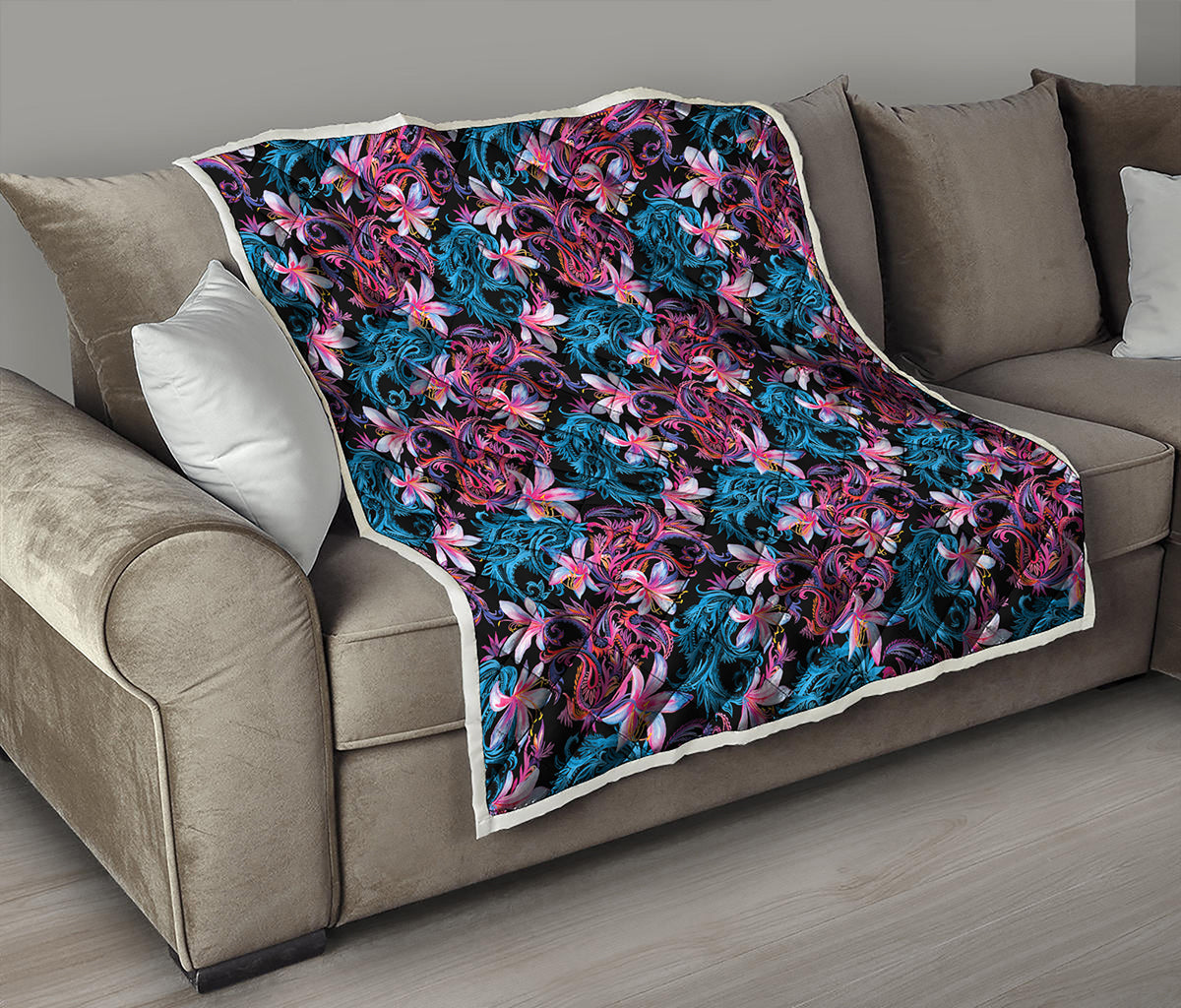 Paisley And Floral Pattern Print Quilt
