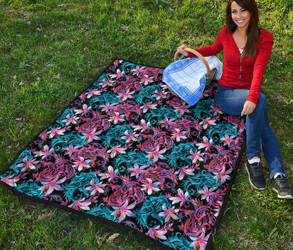 Paisley And Floral Pattern Print Quilt