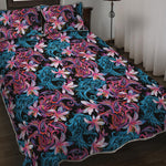 Paisley And Floral Pattern Print Quilt Bed Set