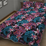 Paisley And Floral Pattern Print Quilt Bed Set