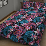 Paisley And Floral Pattern Print Quilt Bed Set