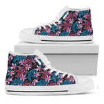 Paisley And Floral Pattern Print White High Top Shoes