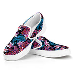 Paisley And Floral Pattern Print White Slip On Shoes