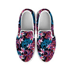 Paisley And Floral Pattern Print White Slip On Shoes