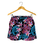 Paisley And Floral Pattern Print Women's Shorts