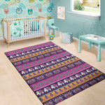 Paisley Elephant Hamsa Pattern Print Area Rug