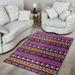 Paisley Elephant Hamsa Pattern Print Area Rug