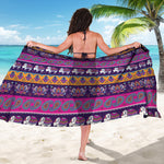 Paisley Elephant Hamsa Pattern Print Beach Sarong Wrap