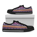 Paisley Elephant Hamsa Pattern Print Black Low Top Sneakers