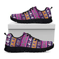 Paisley Elephant Hamsa Pattern Print Black Running Shoes