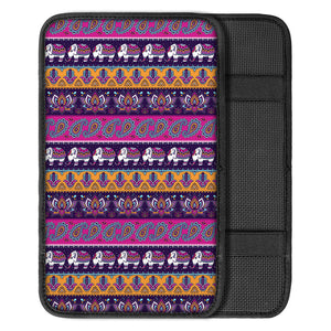 Paisley Elephant Hamsa Pattern Print Car Center Console Cover