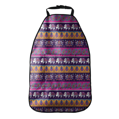 Paisley Elephant Hamsa Pattern Print Car Seat Organizers