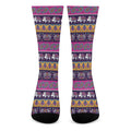 Paisley Elephant Hamsa Pattern Print Crew Socks