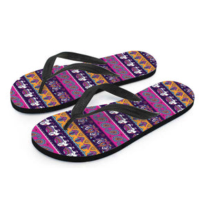 Paisley Elephant Hamsa Pattern Print Flip Flops