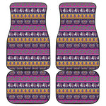 Paisley Elephant Hamsa Pattern Print Front and Back Car Floor Mats