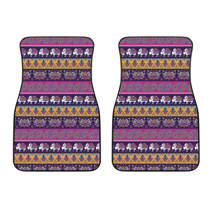 Paisley Elephant Hamsa Pattern Print Front Car Floor Mats