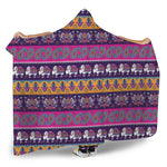 Paisley Elephant Hamsa Pattern Print Hooded Blanket