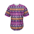 Paisley Elephant Hamsa Pattern Print Men's Baseball Jersey