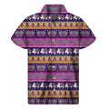 Paisley Elephant Hamsa Pattern Print Men's Short Sleeve Shirt