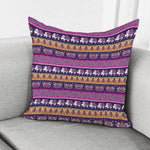Paisley Elephant Hamsa Pattern Print Pillow Cover