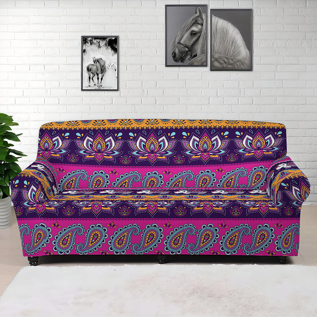 Paisley Elephant Hamsa Pattern Print Sofa Cover