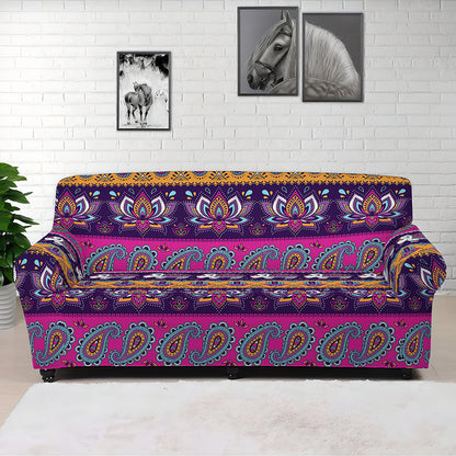 Paisley Elephant Hamsa Pattern Print Sofa Cover