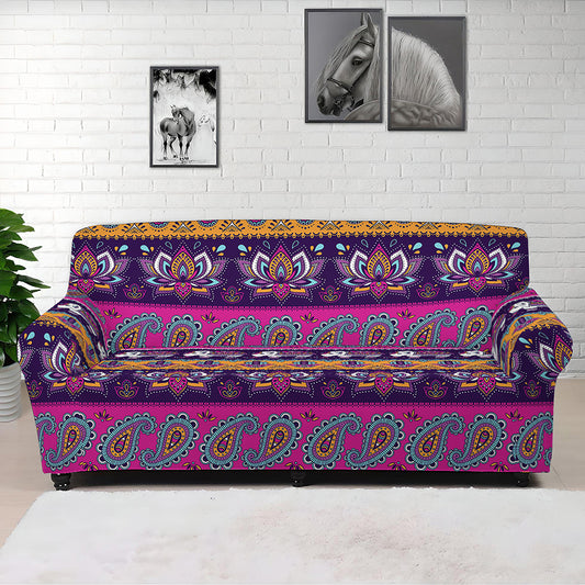 Paisley Elephant Hamsa Pattern Print Sofa Cover