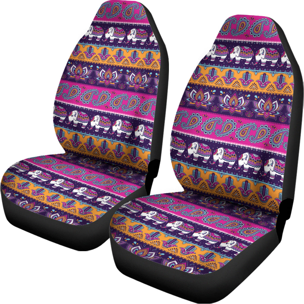 Paisley Elephant Hamsa Pattern Print Universal Fit Car Seat Covers