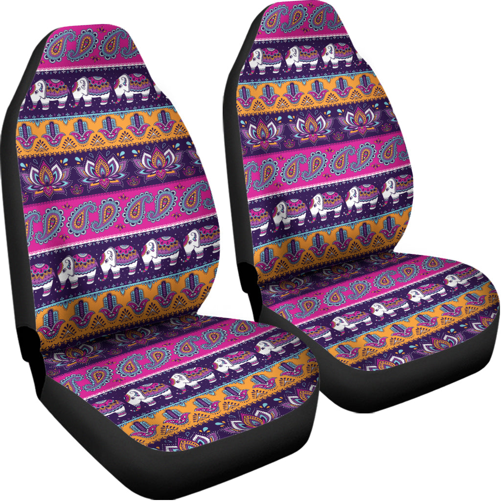 Paisley Elephant Hamsa Pattern Print Universal Fit Car Seat Covers